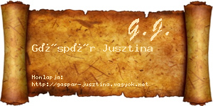 Gáspár Jusztina névjegykártya