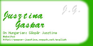 jusztina gaspar business card