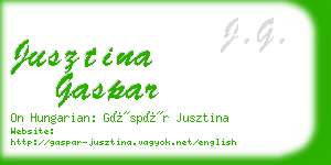 jusztina gaspar business card